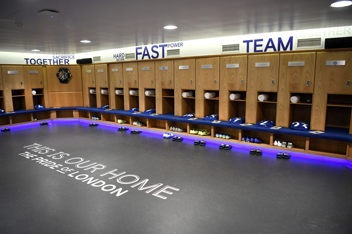 Chaning rooms at Chelsea FC